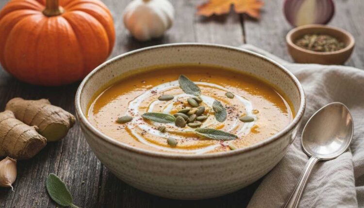 Vegan glutenvrije low‑carb pompoensoep