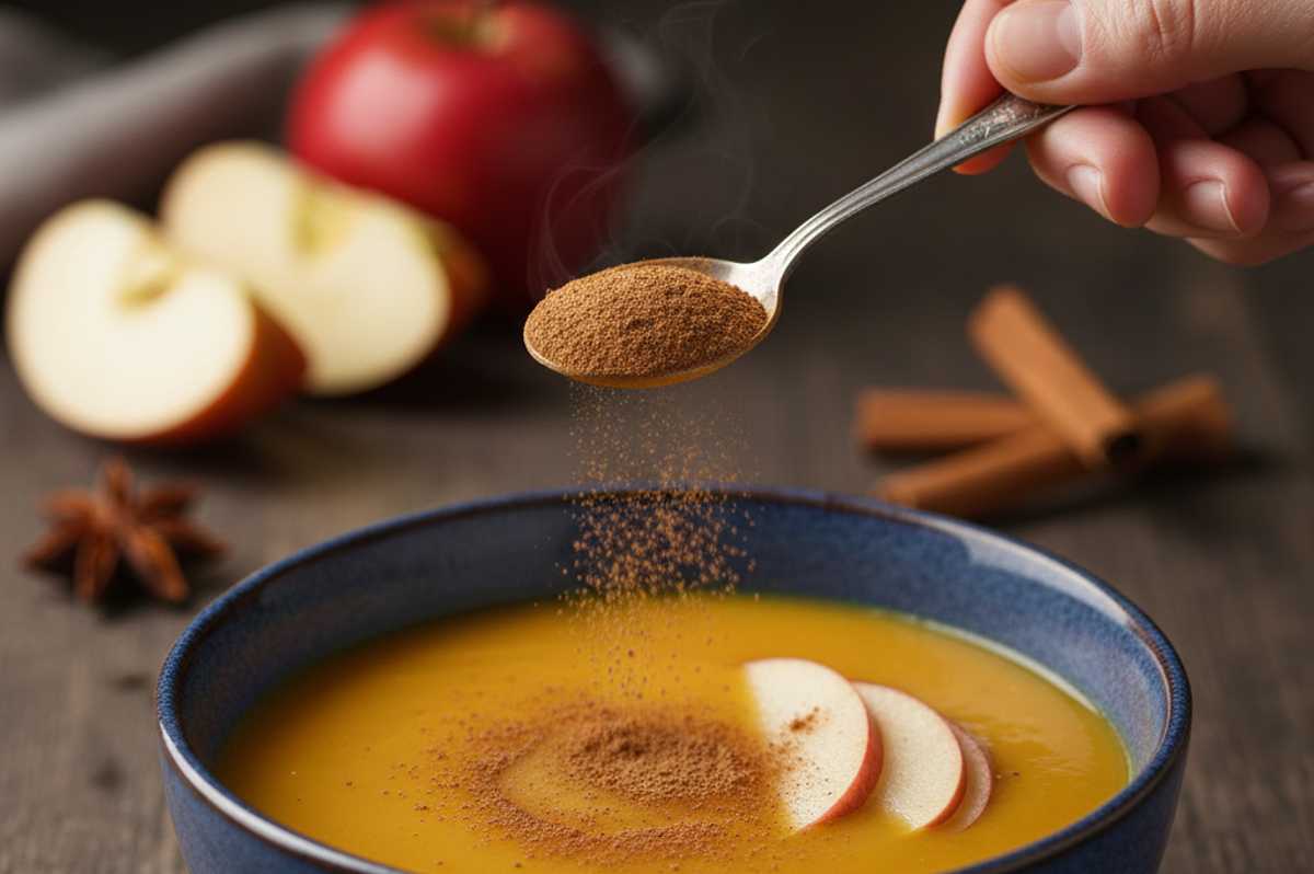 Pompoensoep met appel en kaneel